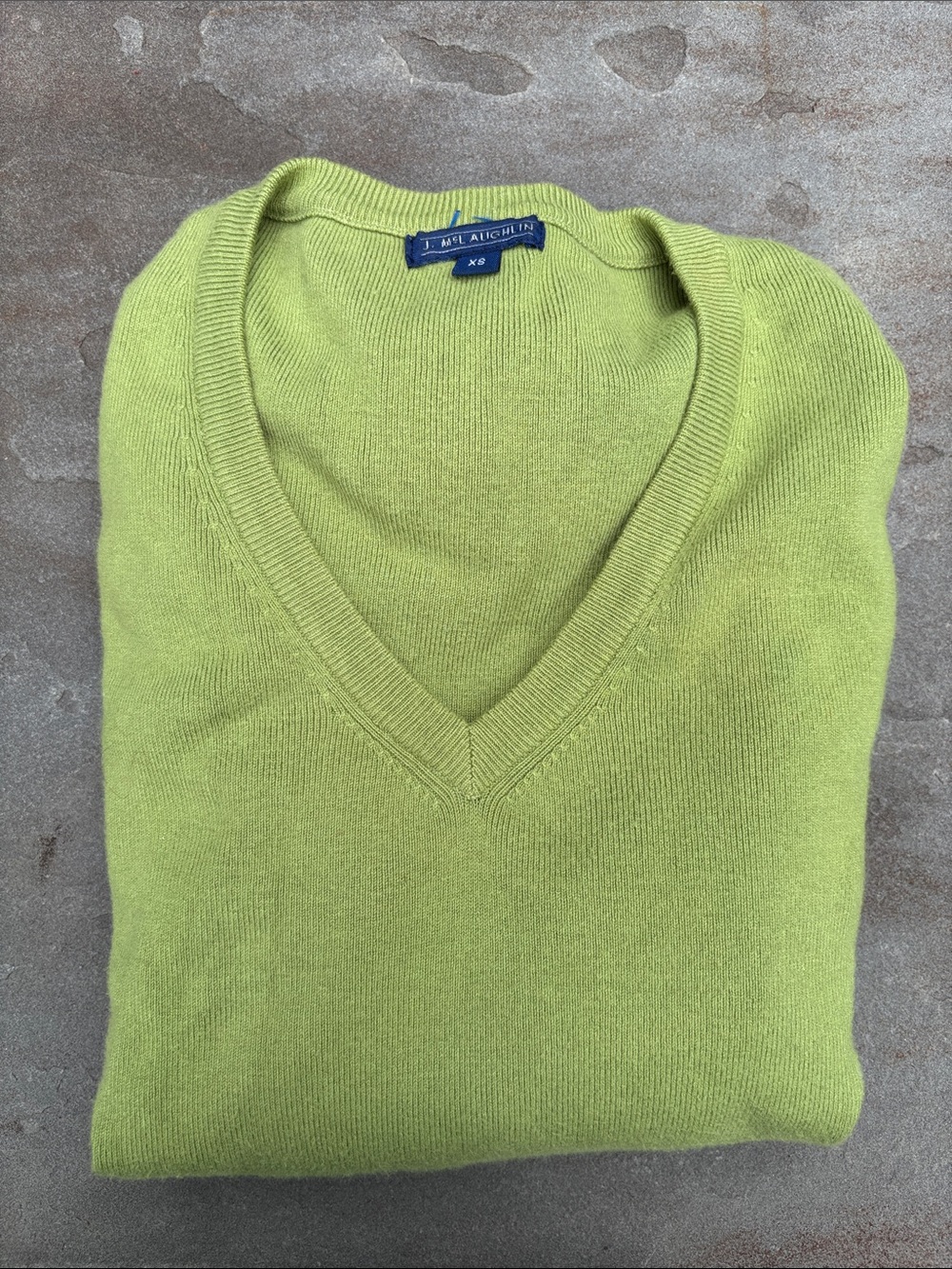 J. McLaughlin V-Neck Sweater in Lime Green